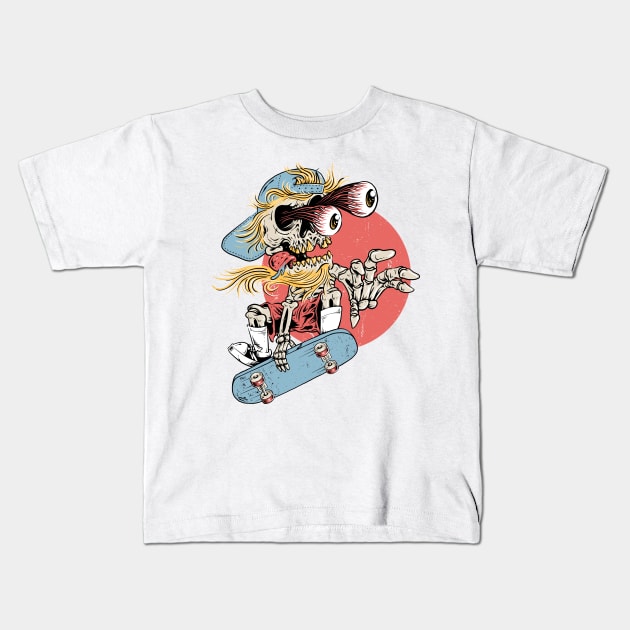 Skateboarding Kids T-Shirt by quilimo